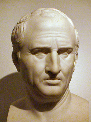 Marco Tulio Cicerón (procede de Wilipedia, copia de un original romano por Bertel Thorvaldsen (1799-1800), en el Thorvaldsens Museum de Copenhague